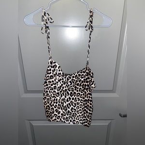 Leopard Print Tie Tank Top